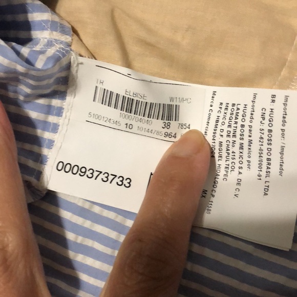 Hugo Boss Gorinna1 white and light blue striped dress size 6 - Picture 6 of 8